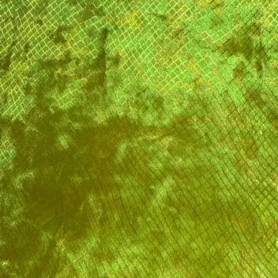 1 Yard Foiled Diamond Snake Velvet Fabric Polyester Spandex for Dancewear, Costumes & Crafts 60" Wide Gold {3}