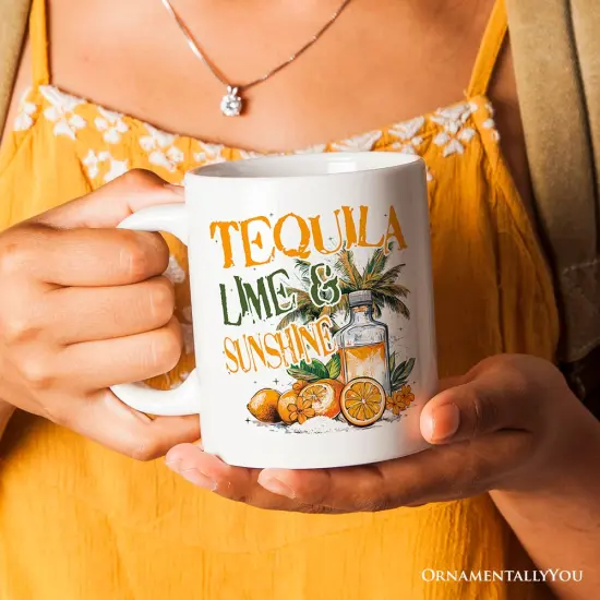 Tequila Lime & Sunshine Mug, Tropical Summer Gift {1}
