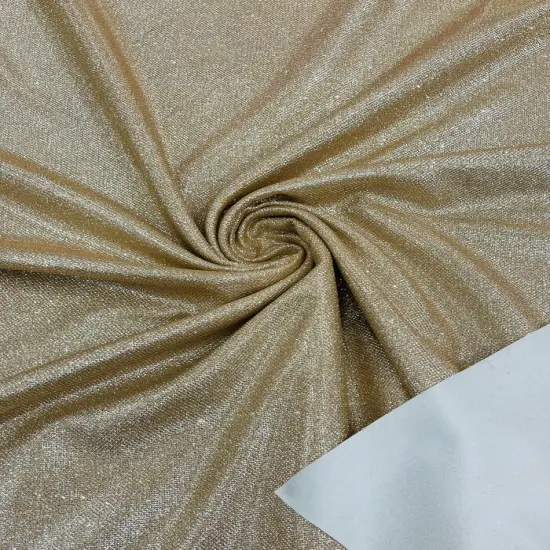 1 Yard Sparkly Glitter 4 Way Stretch Fabric Polyester Spandex Shimmer Material 58-60 inches width Champagne {1}