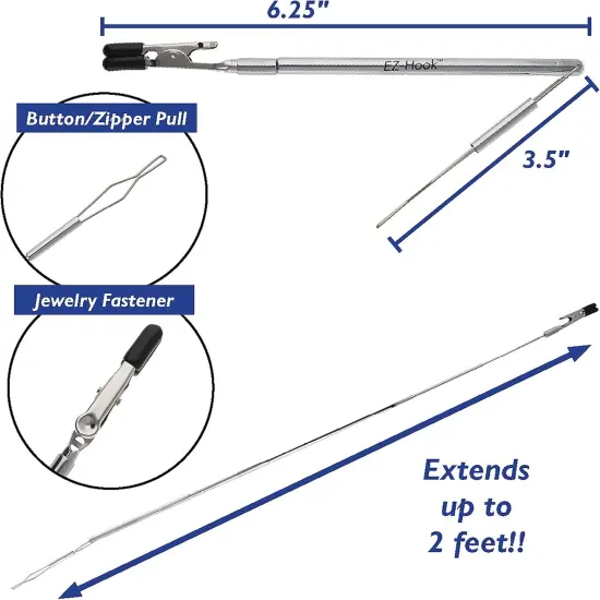 The Beadsmith EZ-Hook 3-in-1 Fastening Tool &ndash; Bracelet Fastener, Zipper Pull & Button Looper, Jewelry Aid for One-Handed Use, Ideal for Necklaces, Bracelets & Clothing {6}