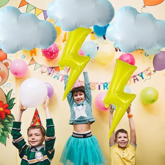 6PCS Lightning Bolt Cloud Mylar Balloons, Flash Foil Party Balloon {3}