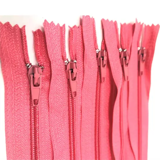 Flamingo Pink Generic Nylon Zippers #3 Coil Closed Bottom {1}