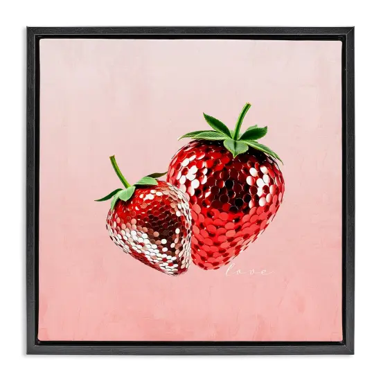 Stupell Industries Disco Sequin Strawberries Floating Frame Design by Kim Allen {1}