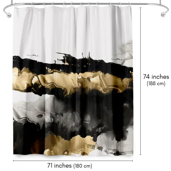Americanflat 71" x 74" Shower Curtain, Drizzle Ii by PI Creative Art {2}