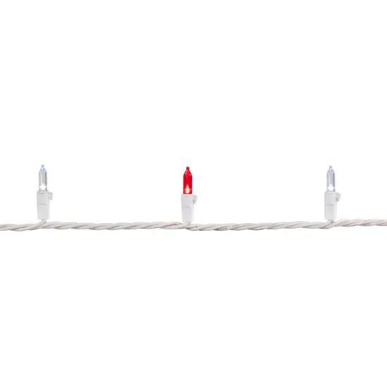 Northlight LED Mini Christmas Lights - Red and Pure White - 16.25' White Wire - 50ct {7}