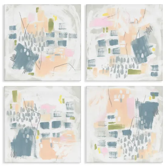 Stupell Industries Soft Chaotic Collage 4 pc Canvas Wall Art Set Design by June Erica Vess {1}