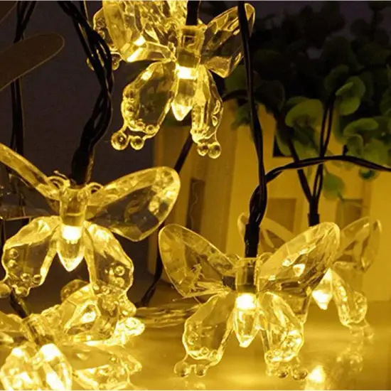LED Solar String Lights Butterfly Design Warm white {1}