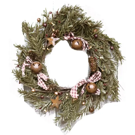 Rustic Holiday Pine Wreath 12" {1}