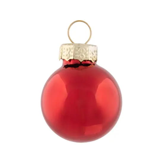 Northlight 40ct Shiny, Glitter and Matte Red Glass Ball Christmas Ornament Set 1"-2.5" {6}