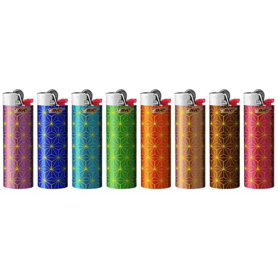 BIC Maxi Pocket Lighter, Special Edition Metallic Series, 8 Count Pack of Lighters {3}