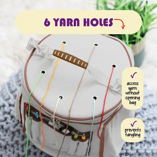 Hearth & Harbor Crochet Bag Organizer Kit Warm grey {6}