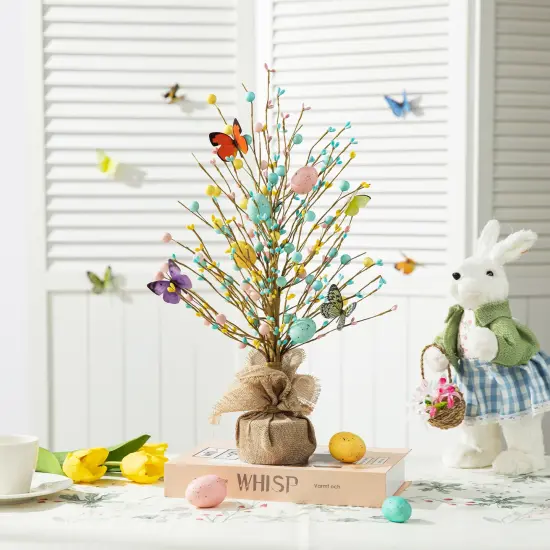 Set of 2 18"H Easter Egg Table Tree D&eacute;cors Multi-Color {2}