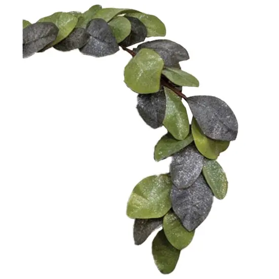 Vintage Glitter Magnolia Leaves Garland 4ft {1}