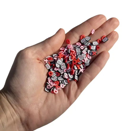 Buttons Galore Valentine's Day Craft Embellishment Bundle Set &ndash; 1,800 Colorful Polymer Clay Heart Embellishments for Crafts, Scrapbooking, Card Making & Shaker Crafts &ndash; Hearts, Love Letters, XOXO {3}