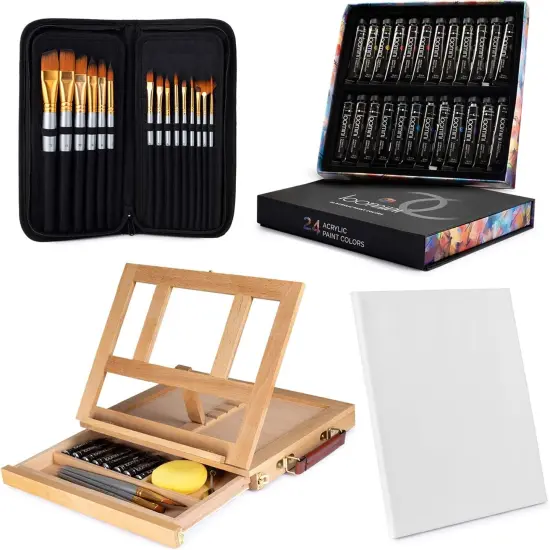 44 pc Deluxe Easel Painting Art Set {1}