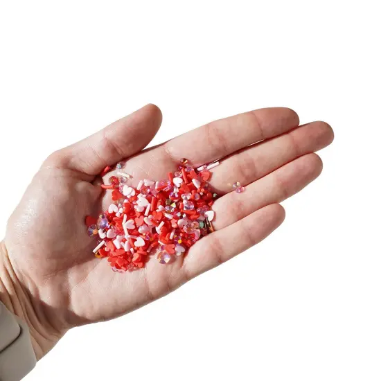 Buttons Galore Valentine&rsquo;s Day Craft Supply Bundle &ndash; 6-Pack of Buttons, Half Pearls, Rhinestones, Hearts & Sprinkles for DIY Crafts, Scrapbooking, Shaker Projects & Sewing {6}