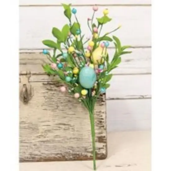 15&rdquo;High Easter Eggs and Herb Leaves Bush with Green Paper-Wrapped Branches and Stem {2}