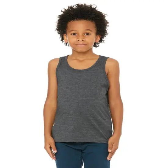 Bella + Canvas&reg; Youth Heather CVC Tank - 3480YCVC DARK GRY HEATHER {1}