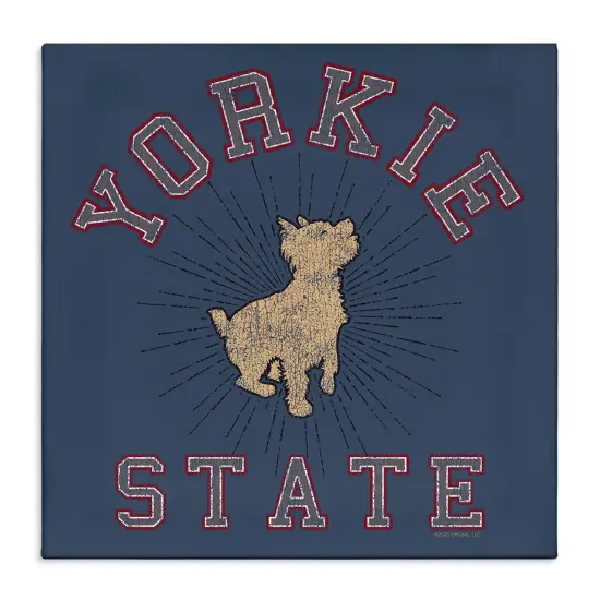 Stupell Industries Varsity Yorkie State Canvas Wall Art Design by Spirit Animals/Life Is High {1}