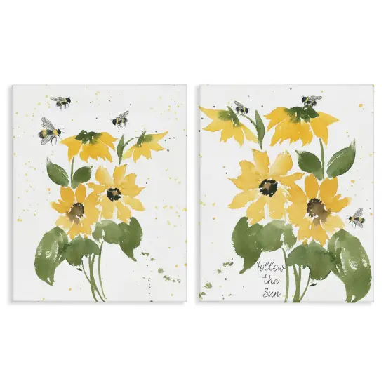Stupell Industries Follow the Sun Flowers2 pc Canvas Wall Art Set Design by Lucille Price {1}