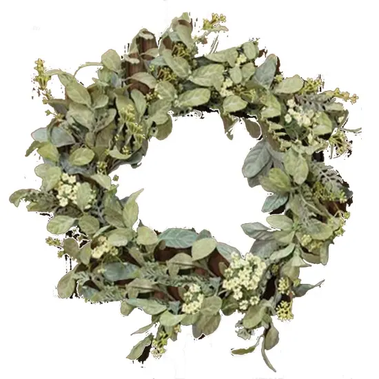 Mixed Lamb's Ear Wreath 20" {1}