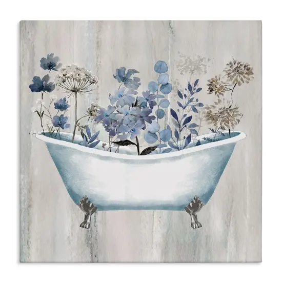 Stupell Industries Rustic Blue Floral Tub Canvas Wall Art Design by Conrad Knutsen {1}