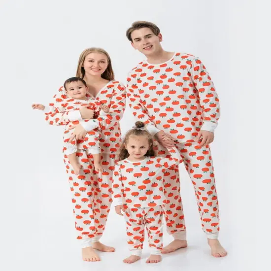 Pumpkin Printed Christmas Pajamas Outfits {4}
