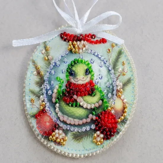 Bead Embroidery Kit Decoration - Festive snake {4}