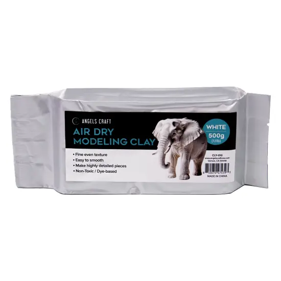 Angels Craft Air Dry Modeling Clay - White Color 500g (1 lb.) {1}