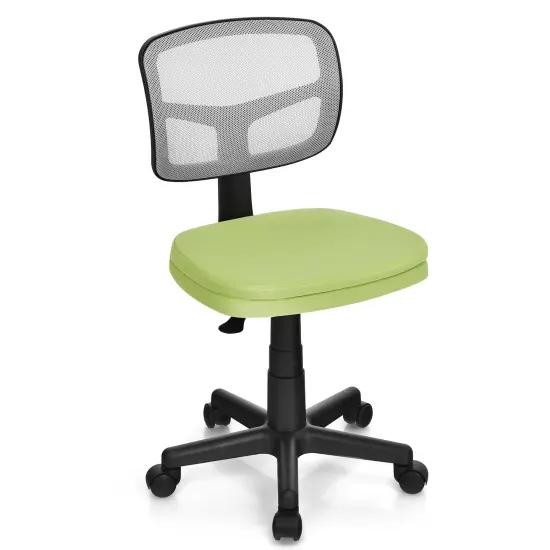 Armless Computer Chair with Height Adjustment and Curved Backrest Ideal for Home or Office Use Black {8}