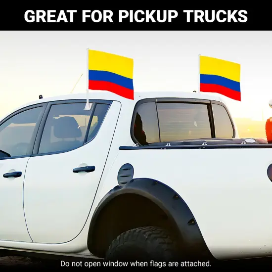 G128 2 Pack: Colombia Colombian Car Flag | 11x17 In | Double LiteWeave Pro Series Double Sided Printed 150D Polyester | Flagpole Included | Perfect for Festival Celebrations, Parades {5}