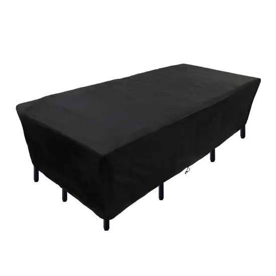 108" Black Patio Furniture Cover- Waterproof with Rope and Metal Buckles {1}