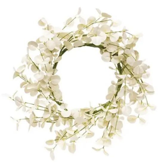 Foamy Silver Dollar Wreath Cream 20" {1}