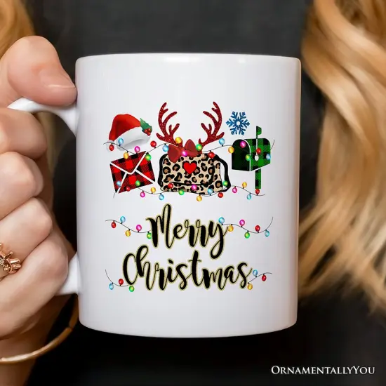 Postal Worker Buffalo Plaid Christmas Mug Gift {2}
