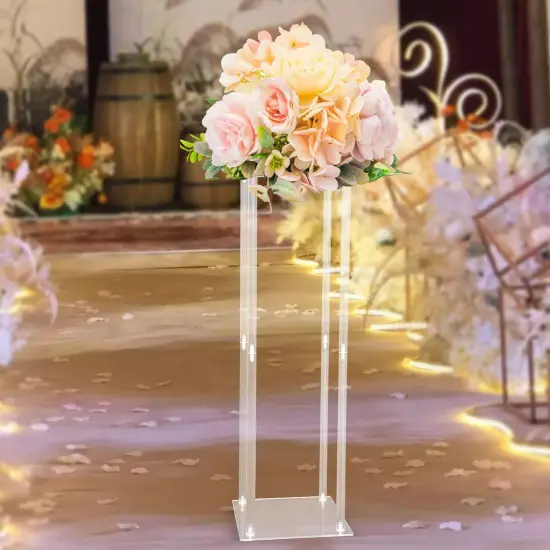Acrylic Flower Stand Vase Column Stand Wedding Flower Stand Wedding Centerpieces {3}