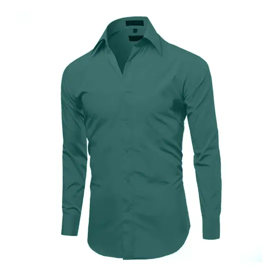Teal Long Sleeve Polo Shirt {6}