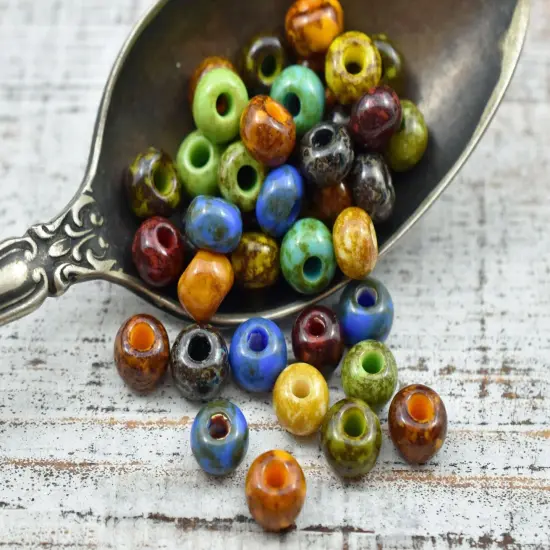 50G Mixed Picasso Czech 2/0 Seed Beads - Czech Glass Seed Beads {2}