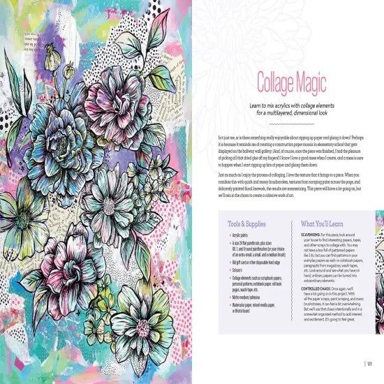 Funky Florals: A Bend-the-Rules Approach to Making Bright, Bold & Beautiful Flower Art with Watercolor, Acrylics, Markers & More - 12 Mixed-Media Projects {2}