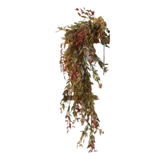 34" Velvet Ash Hanging Bush with Green Branch Ideal for Home Decor, Events or Displays {1}