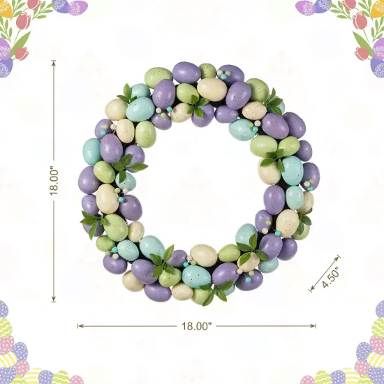 18"D Easter Egg Shaped Decorative Wreaths & 16"H Egg Table Tree Decor 2* Purple Wreath {5}