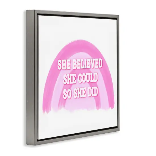 Stupell Industries Believed She Could Framed Floater Canvas Wall Art Design by Amber Clarkson {3}