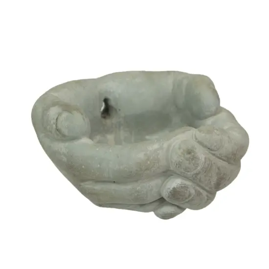 Cement Cupped Hands Wall-Mountable Planter & Birdfeeder {1}