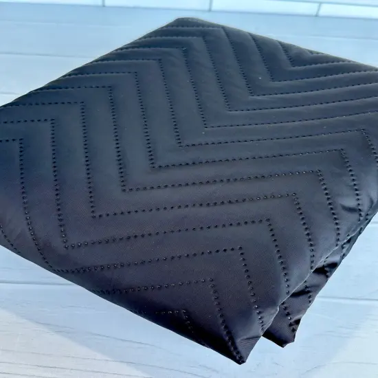 Black Chevron Prequilted Poly/Nylon {1}
