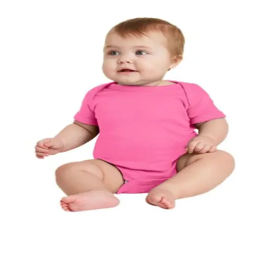 Rabbit Skins&reg; Infant Baby Rib Bodysuit Short Sleeve Hot pink {1}