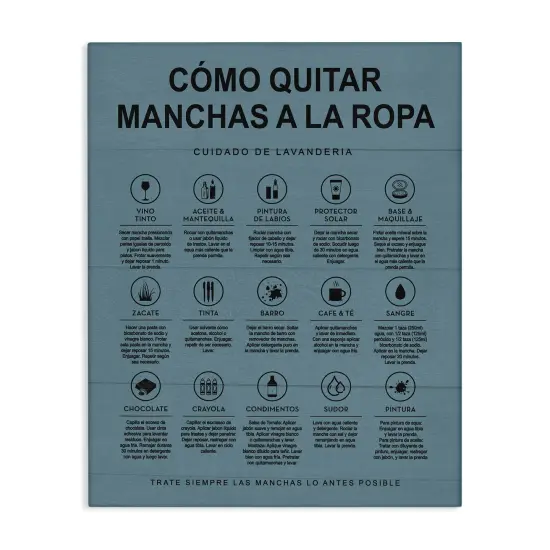 Stupell Industries Gu&iacute;a de Limpieza de Manchas, Azul Canvas Wall Art {1}