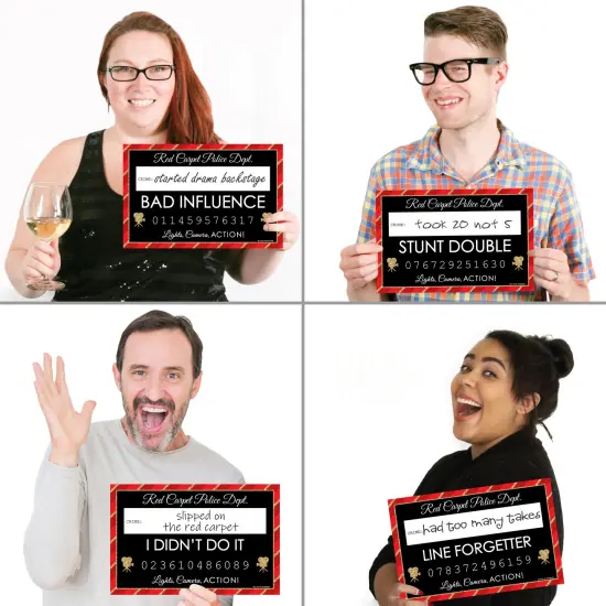 Big Dot of Happiness Red Carpet - Movie Night Party Mug Shots - Photo Booth Props Kit - 20 Count {4}