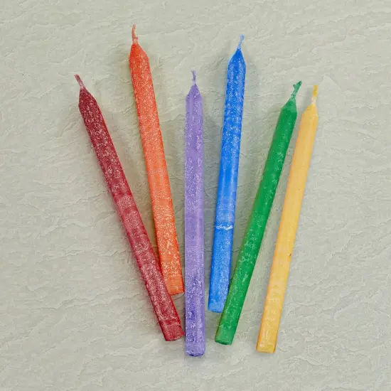 Rite Lite Premium Frosted Menorah Hanukkah Candles - 5.25" - Multicolor - 45ct {6}