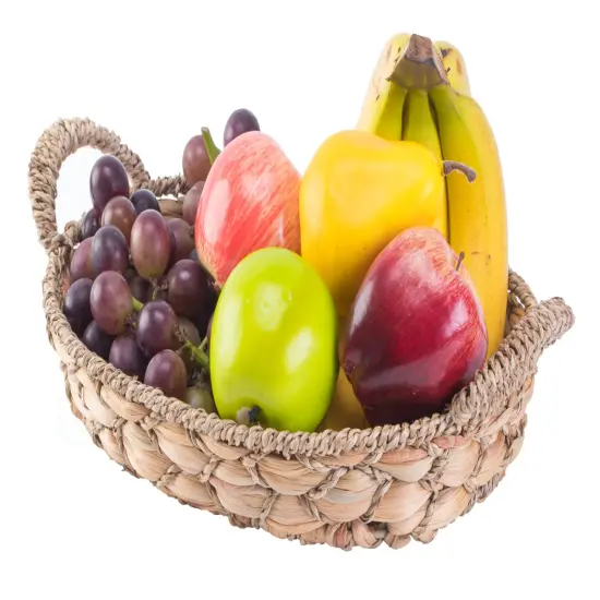 Seagrass Fruit Bread Basket Tray with Handles {10}
