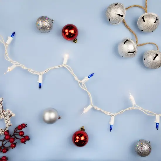 Northlight Mini Incandescent Christmas Lights - Blue and Clear - 7' White Wire - 35ct {4}