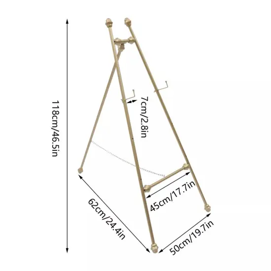 2PCS Easel Stands Floor Mount Golden Wedding Easel Stand For Wedding Party {3}